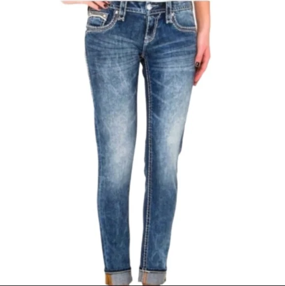 Rock Revival Indi Skinny Blue Jeans Size 25 - Picture 11 of 11